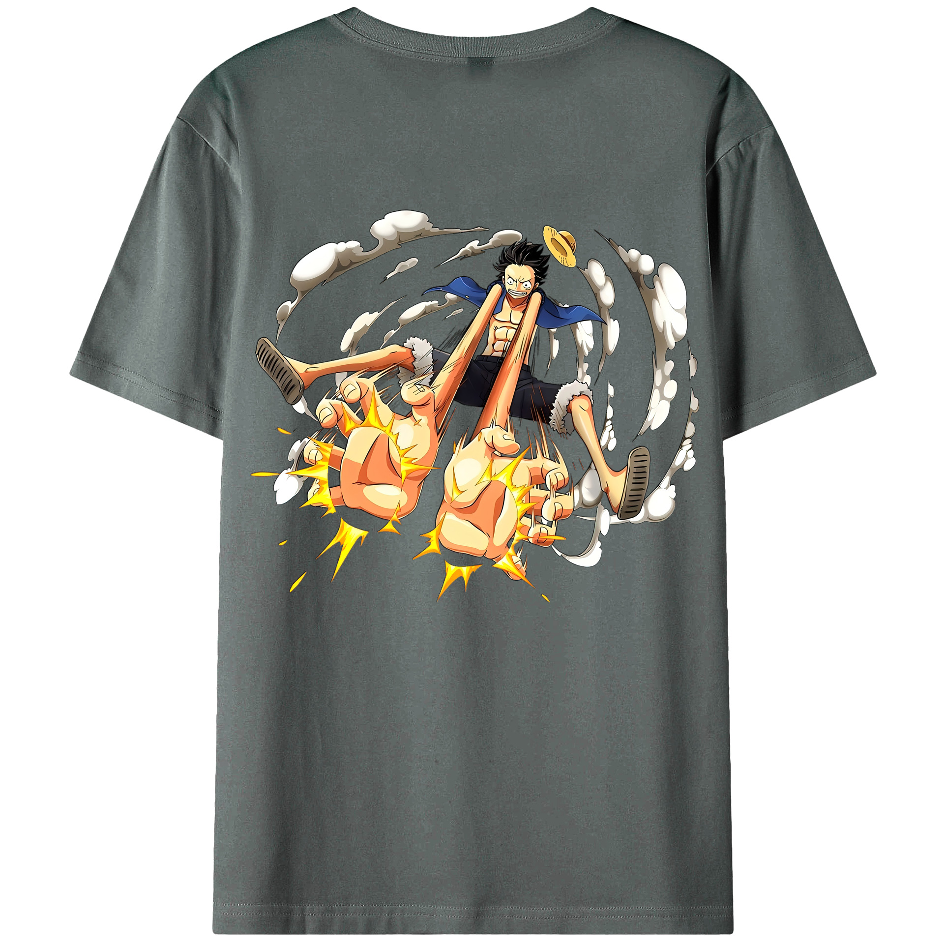 ワンピース モンキー・D・ルフィ ONE PIECE Monkey D. Luffy 綿100％半袖Tシャツ（背面プリント）